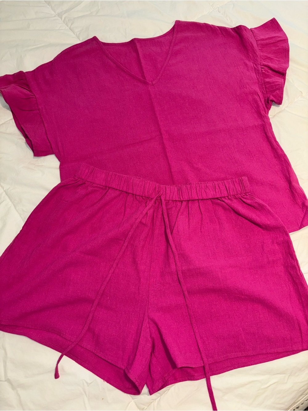 Fuchsia Pink Two-Piece Lounge Set